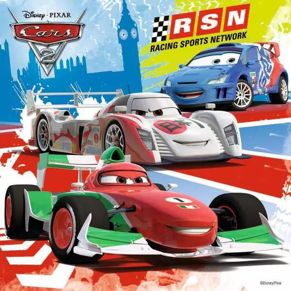 Disney Cars 2: Sjovt Ræs Verden Rundt (3 Puslespil)