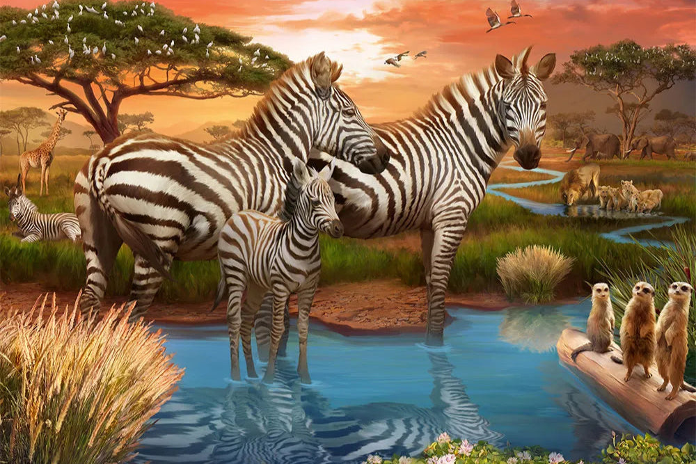Zebras in the Sunset