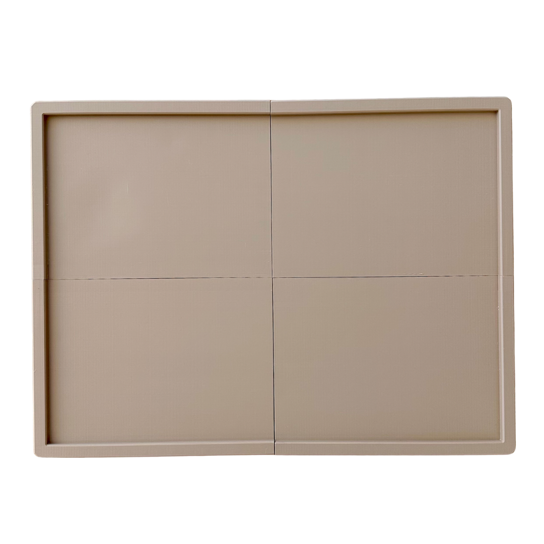 Beige 3D-printed PLA modular puzzle board.
