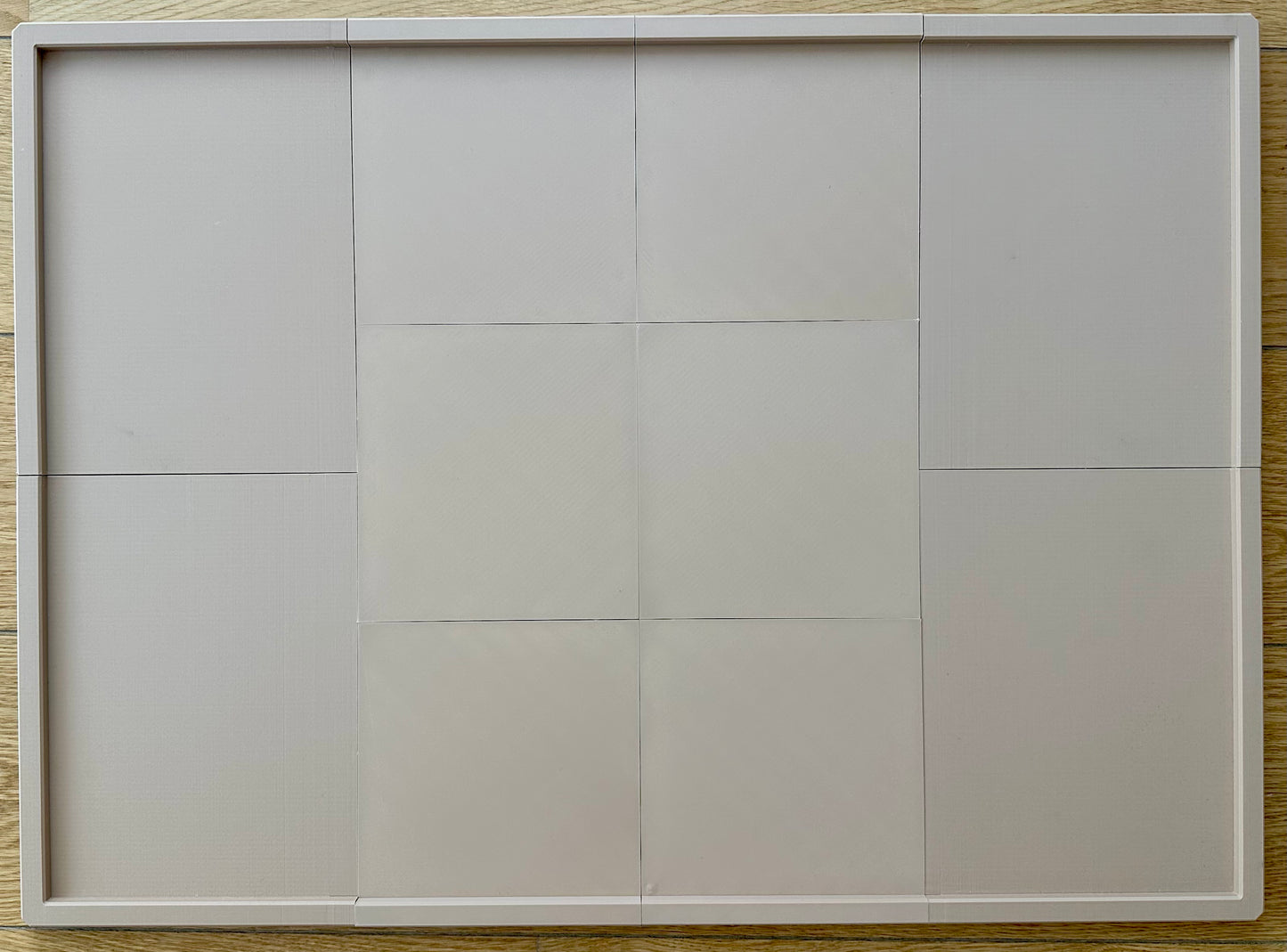 7-piece modular puzzle board assembled.